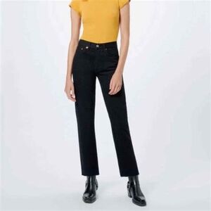 RE/DONE High Rise 70s Stove Pipe Jeans Frayed Hem (Sold Out Online)